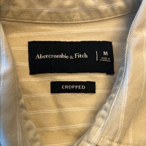 Abercrombie & Fitch Cream Striped Cropped Top